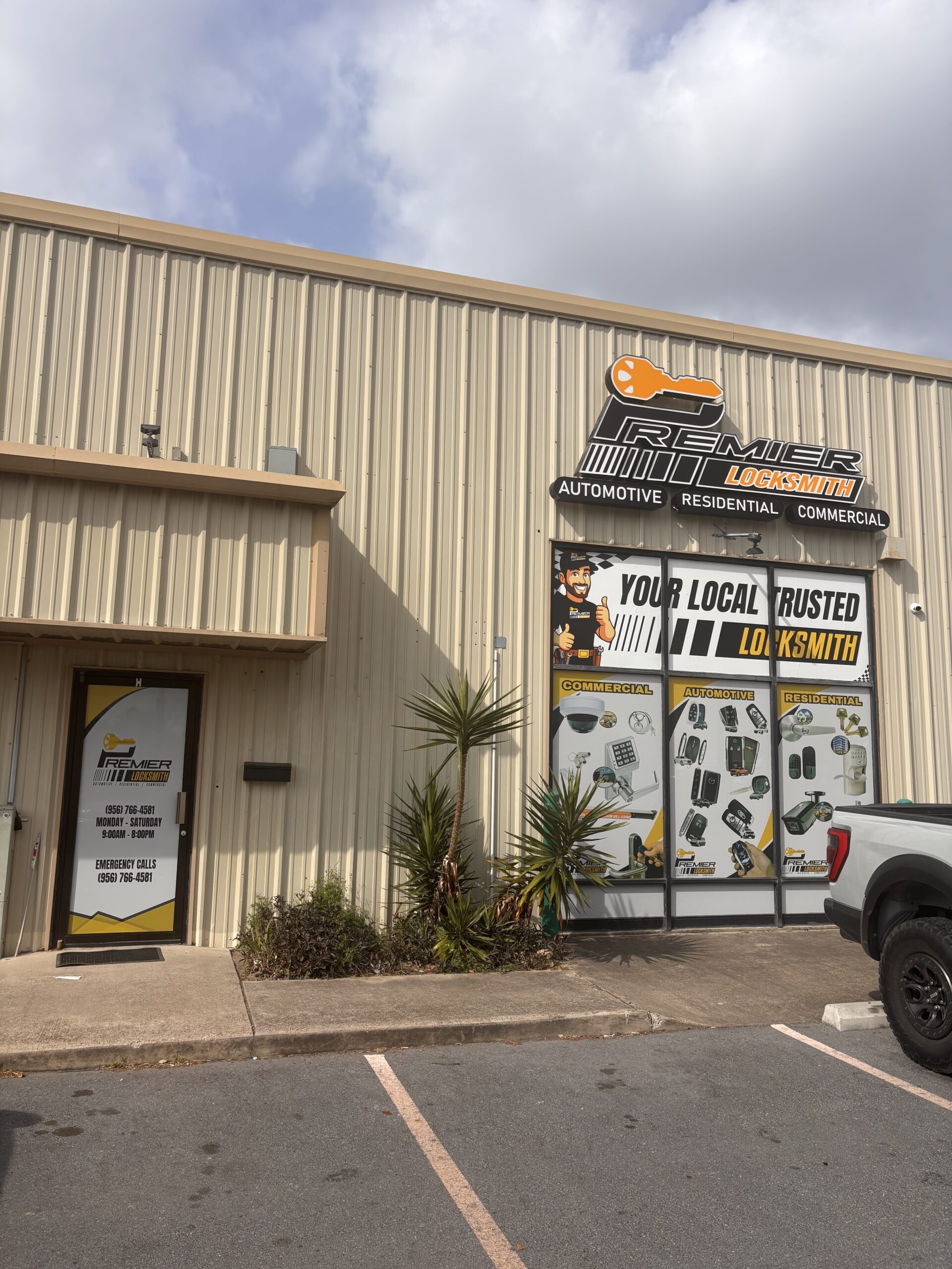 Premier Locksmith storefront in McAllen Texas