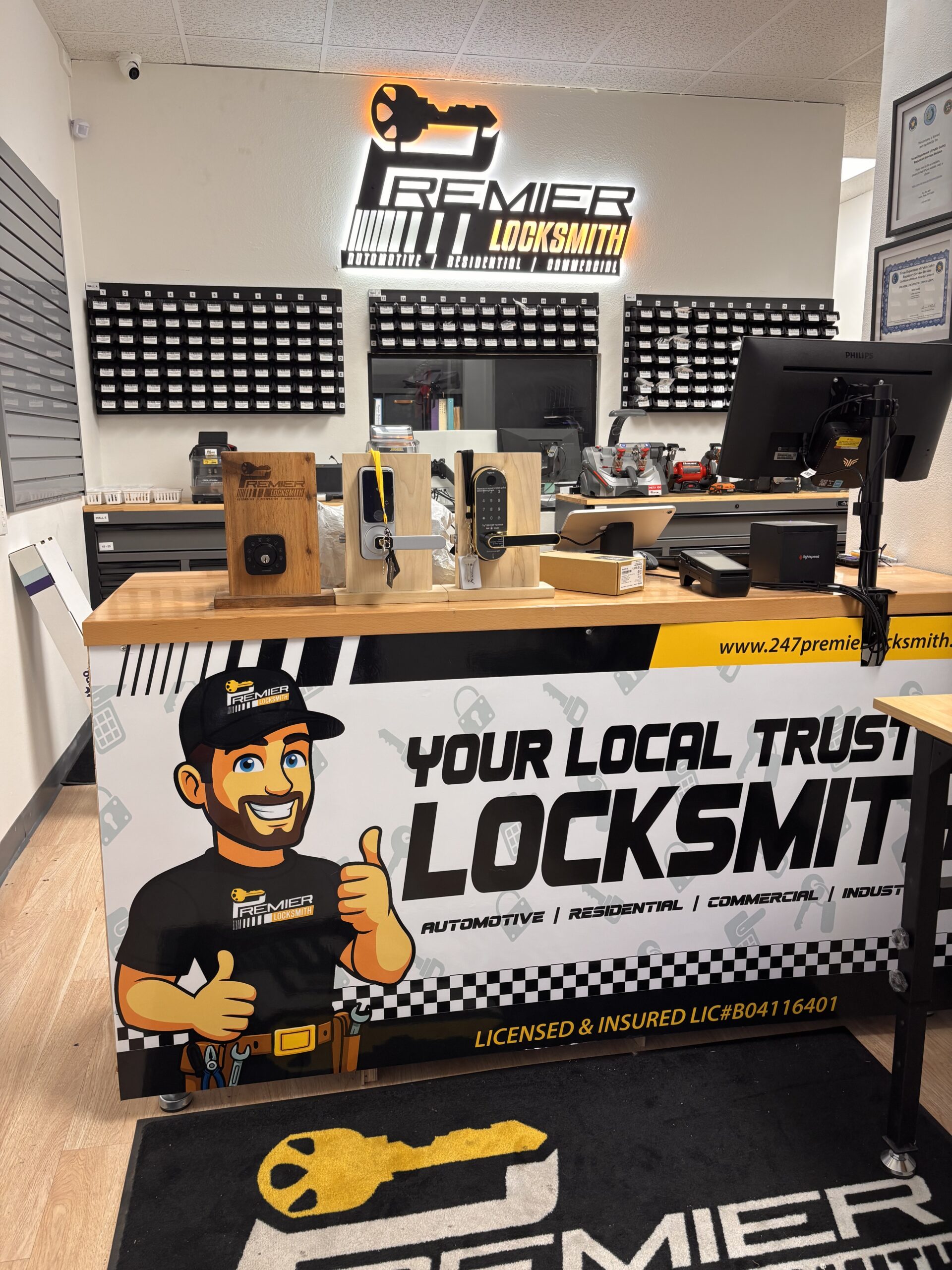 Inside Premier Locksmith McAllen location